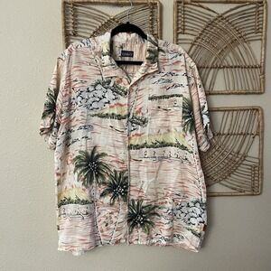 Patagonia Hawaiian Aloha Print Shirt Paddling Diamond Head Palm Sz L/XL? B5